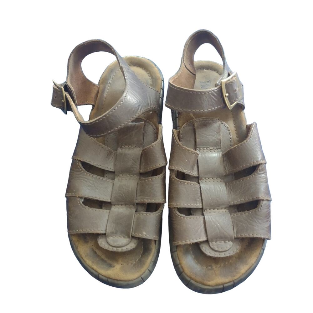 Men's Bass Brown leather‎ Fisherman Sandals Size 10D Casual Fishermancore